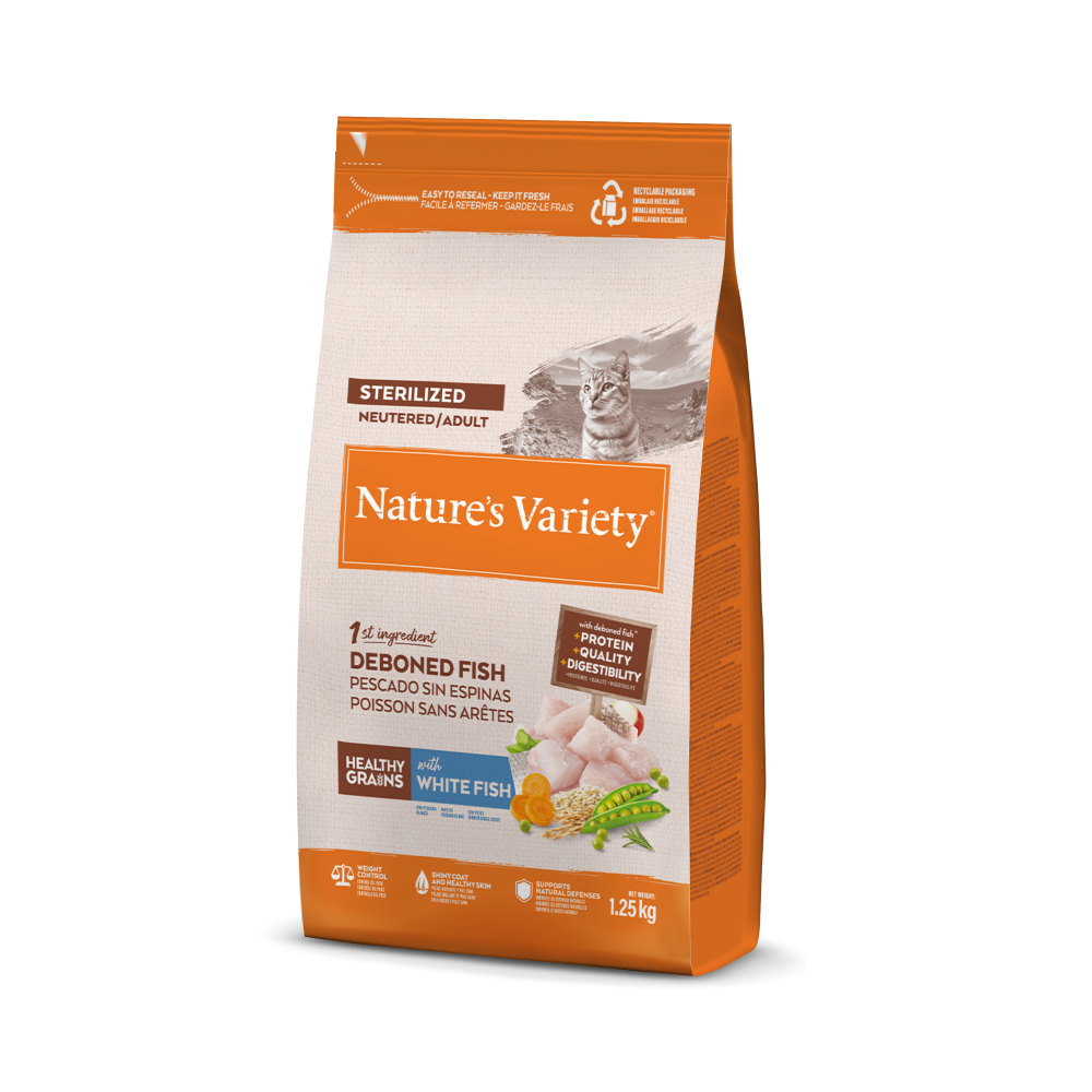 Adulto Esterilizado Healthy Grains White Fish 1,25 kg